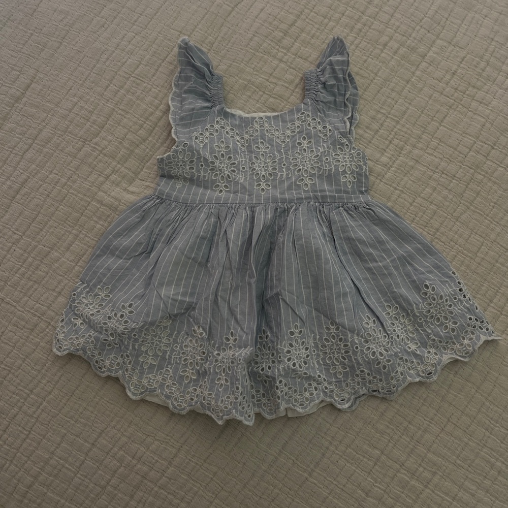 GAP Kids Dress in Gray with White Embroidery